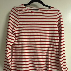 Saint James Miniquidame White / Red Breton Striped Shirt